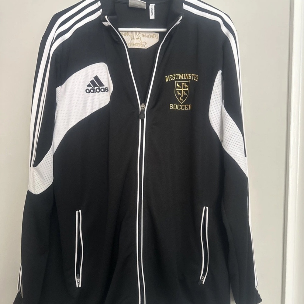 Adidas Black and White Windbreaker Jacket